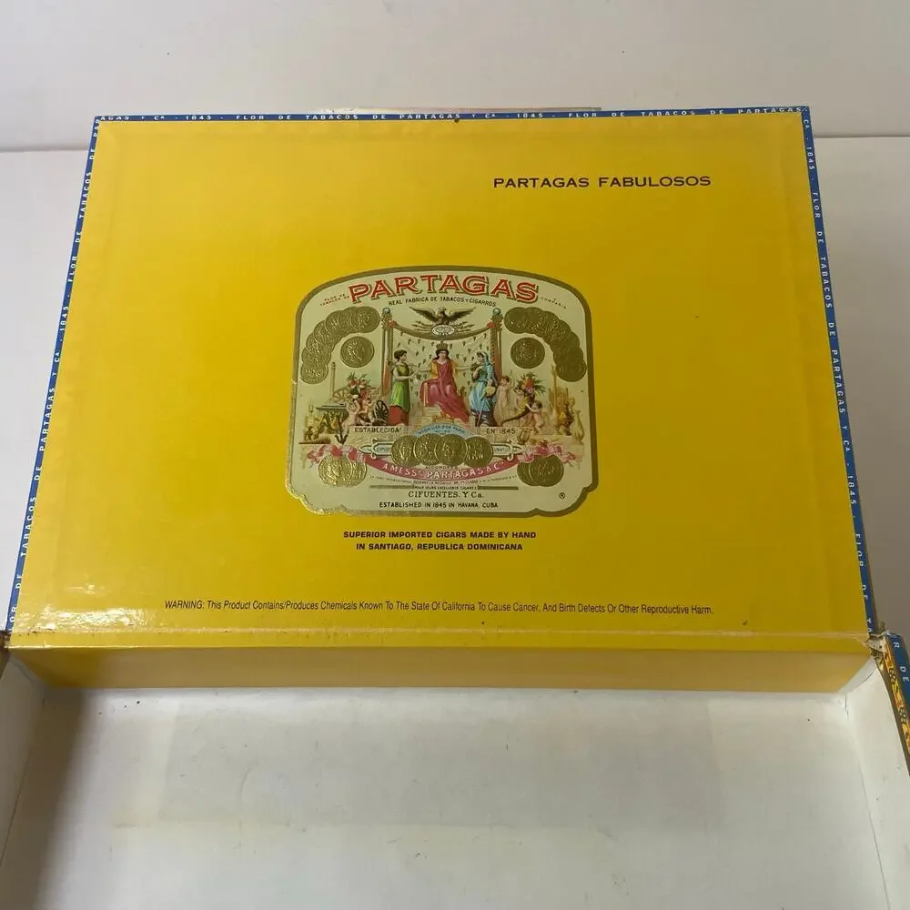 Partagas Cigar Box Only Empty Wood Collectible 10 3/4